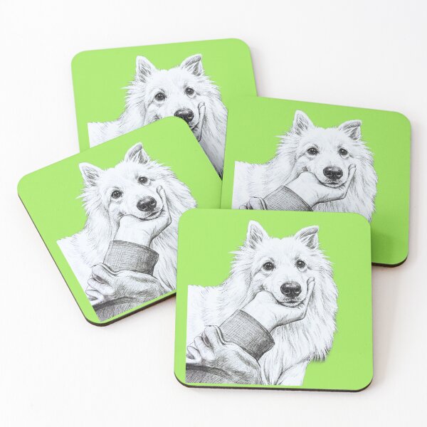 Item preview, Faithful White Dog and Human Connection designed and sold by TaiwanMemory.