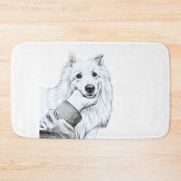 Item preview, Faithful White Dog and Human Connection designed and sold by TaiwanMemory.