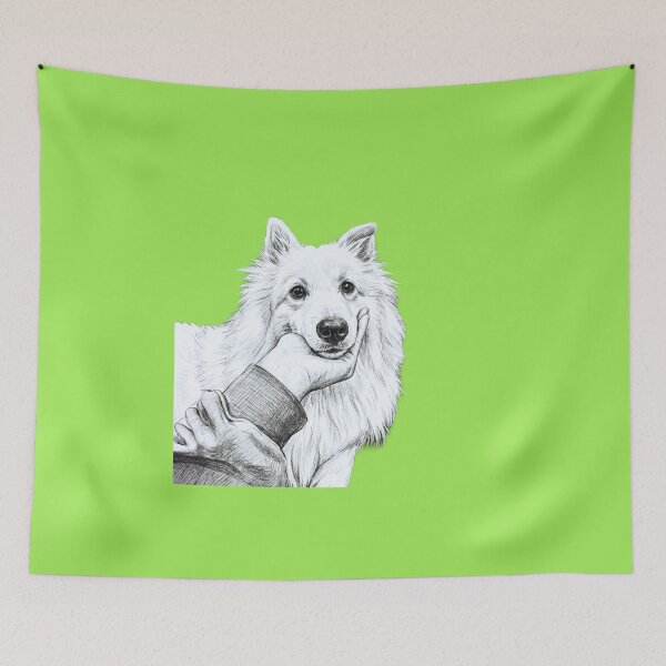 Item preview, Faithful White Dog and Human Connection designed and sold by TaiwanMemory.