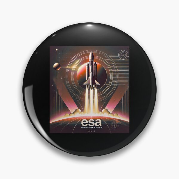 Item preview, European Space Agency Inspired Retro Space Exploration Emblem Design designed and sold by TEEJAMBOREE.