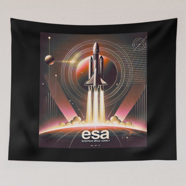 Item preview, European Space Agency Inspired Retro Space Exploration Emblem Design designed and sold by TEEJAMBOREE.