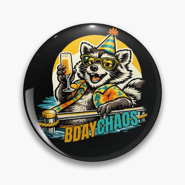 Artikelvorschau, Lustiges Geburtstags-Chaos-Waschbär-Shirt, Partytier-Yacht-Feier-Geschenk entworfen und verkauft von clockedoutwearshop.