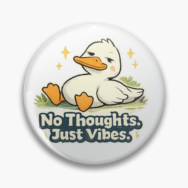 Item preview, No Thoughts Just Vibes Funny Cute Duck designed and sold by Northline Creative.
