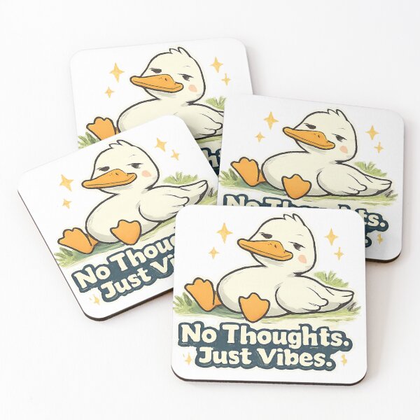 Item preview, No Thoughts Just Vibes Funny Cute Duck designed and sold by Northline Creative.
