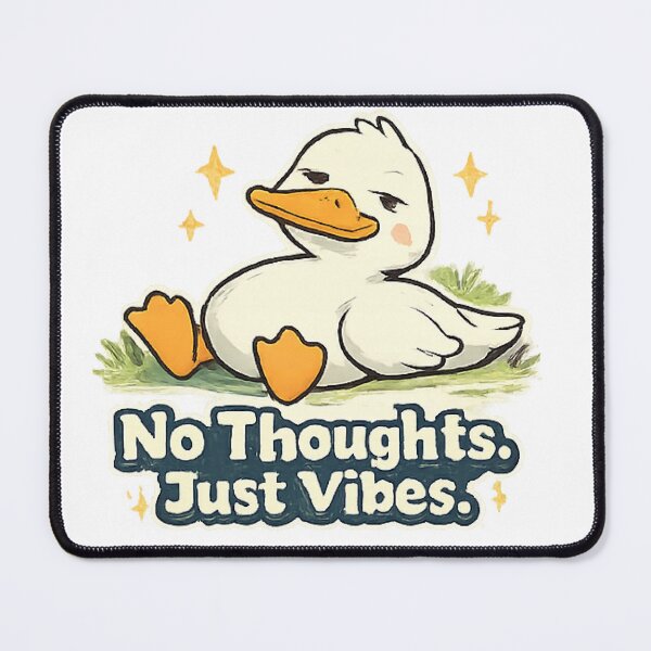 Item preview, No Thoughts Just Vibes Funny Cute Duck designed and sold by Northline Creative.