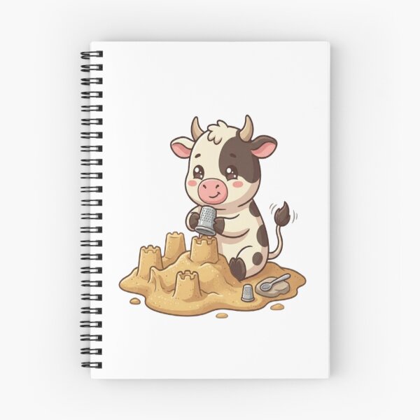 Item preview, Cute Cow Building Sandcastle Beach designed and sold by Ella_Sketch.