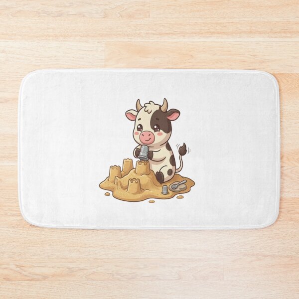 Item preview, Cute Cow Building Sandcastle Beach designed and sold by Ella_Sketch.