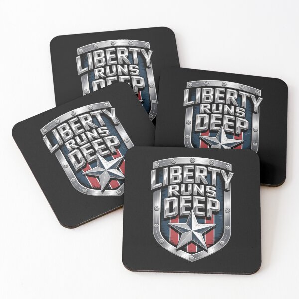 Item preview, Liberty Runs Deep Metal Shield Patriotic designed and sold by OldGloryForge.