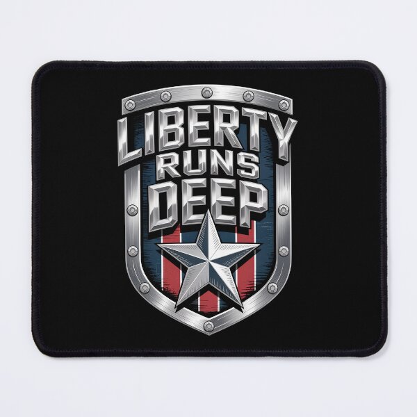 Item preview, Liberty Runs Deep Metal Shield Patriotic designed and sold by OldGloryForge.