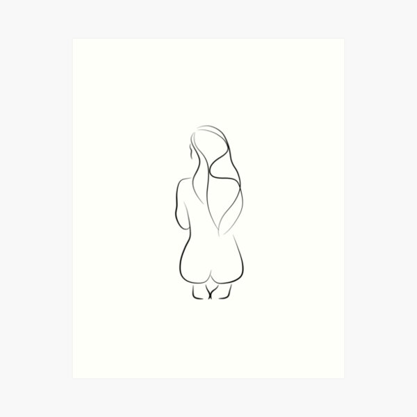 Nude Line Drawing - Sweet Rhea Art Print
