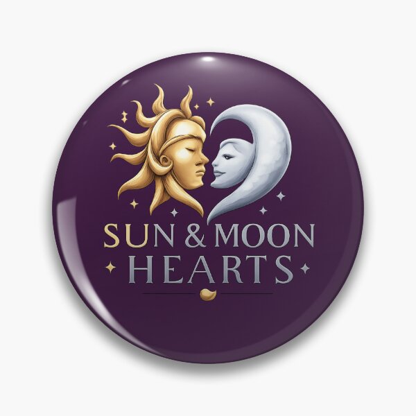 Item preview, Sun & Moon Hearts – Celestial Love Illustration, Complementary Romantic Heart Design for Couples designed and sold by JagrDesigns.
