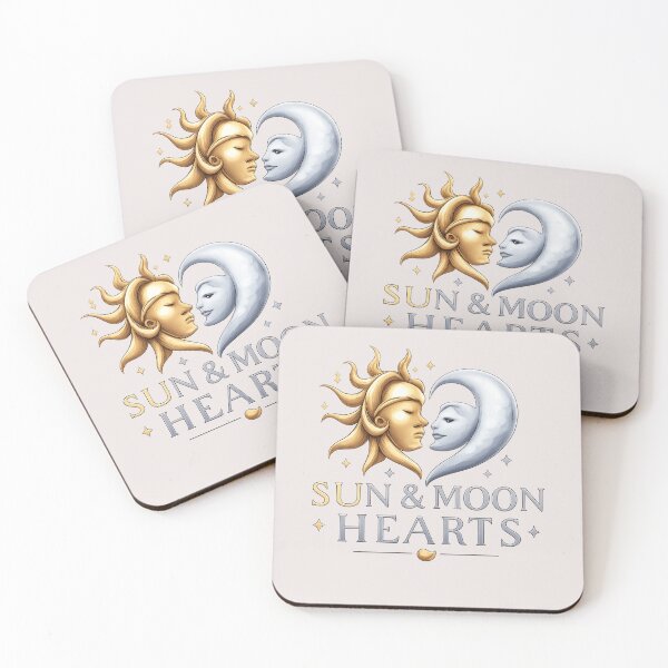 Item preview, Sun & Moon Hearts – Celestial Love Illustration, Complementary Romantic Heart Design for Couples designed and sold by JagrDesigns.