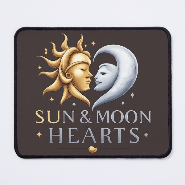 Item preview, Sun & Moon Hearts – Celestial Love Illustration, Complementary Romantic Heart Design for Couples designed and sold by JagrDesigns.