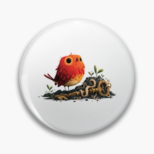 Item preview, Secret Garden Red Bird Golden Key Art designed and sold by Fenay Designs.