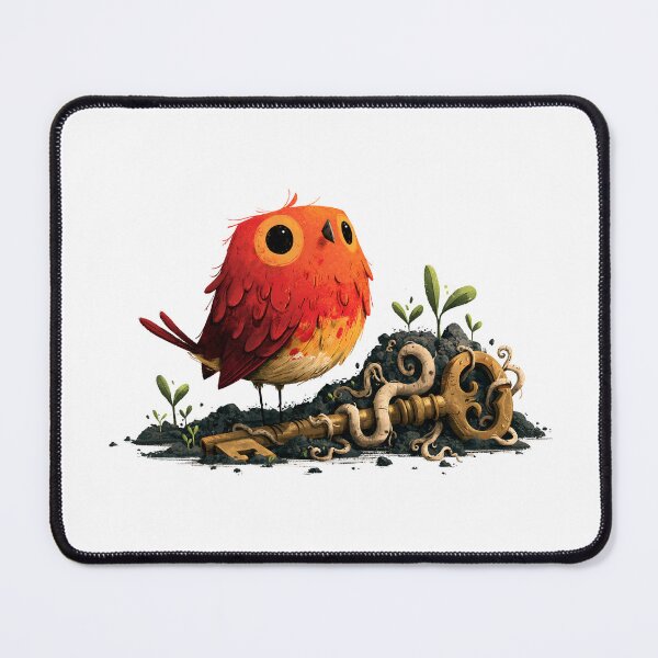 Item preview, Secret Garden Red Bird Golden Key Art designed and sold by Fenay Designs.
