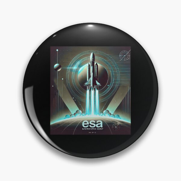 Item preview, European Space Agency Inspired Retro Space Exploration Emblem Design designed and sold by TEEJAMBOREE.