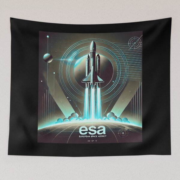 Item preview, European Space Agency Inspired Retro Space Exploration Emblem Design designed and sold by TEEJAMBOREE.