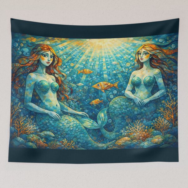 Item preview, Colorful Underwater Mermaids designed and sold by cuprum.