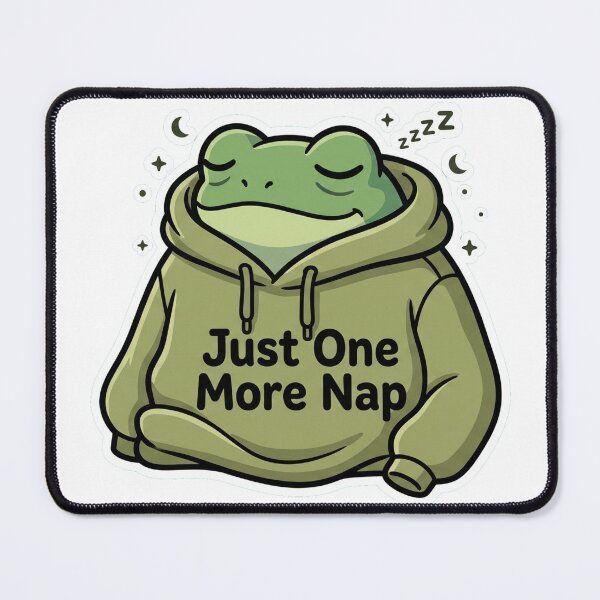 Item preview, Just One More Nap Frog – Sleepy Hoodie Frog Cozy Cartoon Design designed and sold by ArtsyExplorer.