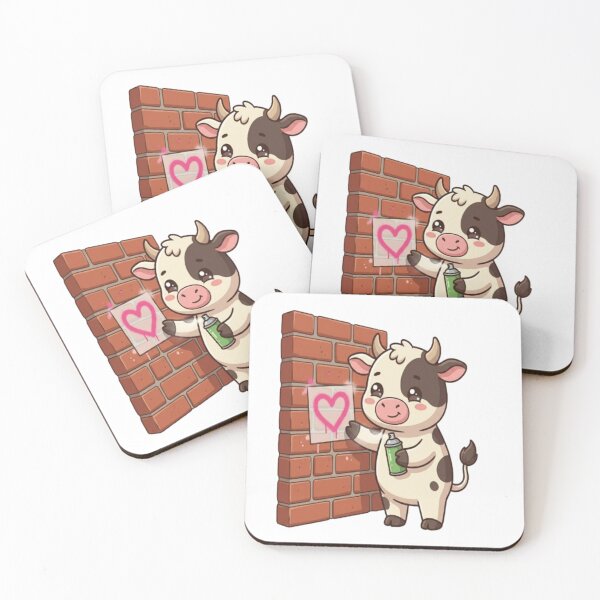 Item preview, Cute Cow Spray Painting Heart designed and sold by Ella_Sketch.