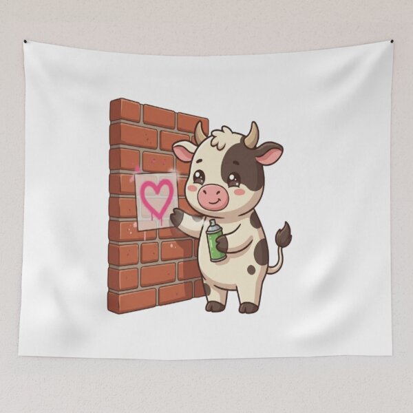 Item preview, Cute Cow Spray Painting Heart designed and sold by Ella_Sketch.