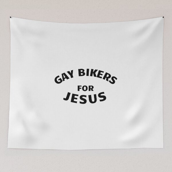 Item preview, GAY BIKERS for JESUS LGBTQ Motorcycle Religous PRIDE Rainbow Chopper Bike Gang designed and sold by Space Ghettos.