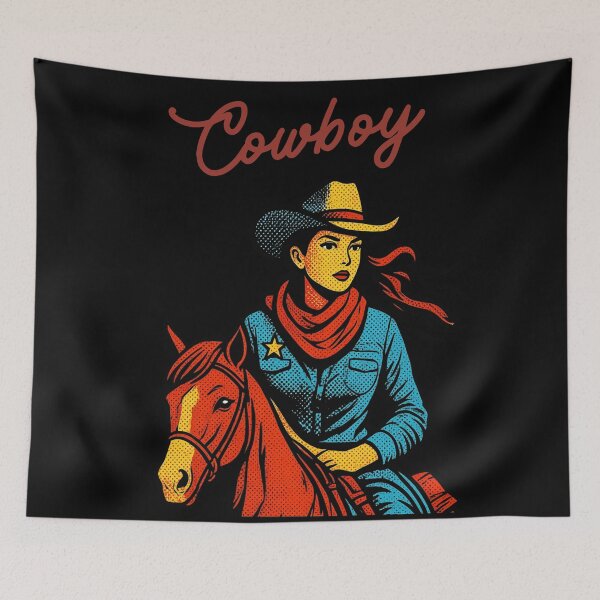 Item preview, Cowgirl Western Retro Pop Art Horse Rider designed and sold by OneCklick.