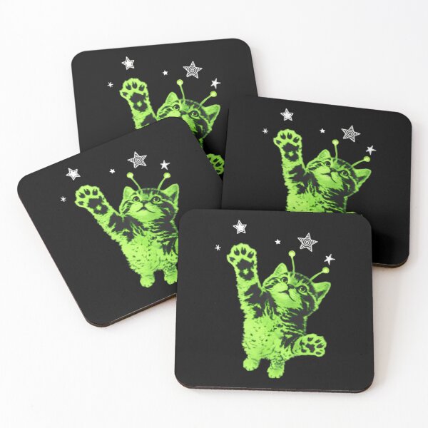 Item preview, Y2k Alien Cat Jumping Stars designed and sold by siennalabeoo.