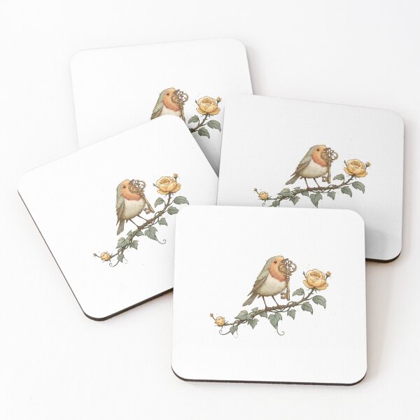 Item preview, Secret Garden Bird With Key Rose Art designed and sold by Fenay Designs.