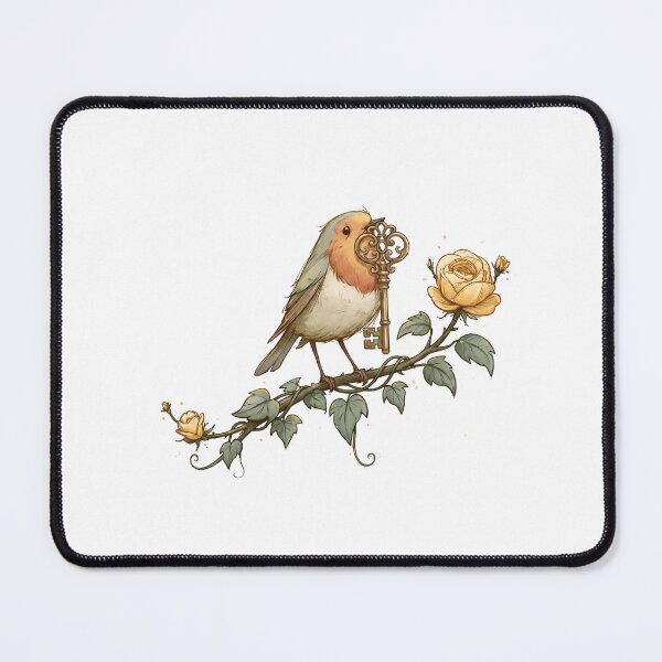 Item preview, Secret Garden Bird With Key Rose Art designed and sold by Fenay Designs.