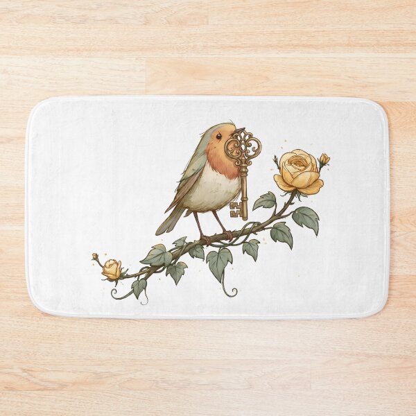 Item preview, Secret Garden Bird With Key Rose Art designed and sold by Fenay Designs.