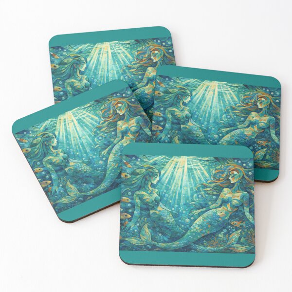 Item preview, Colorful Mermaids in Underwater World designed and sold by cuprum.