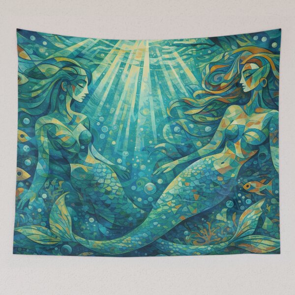 Item preview, Colorful Mermaids in Underwater World designed and sold by cuprum.