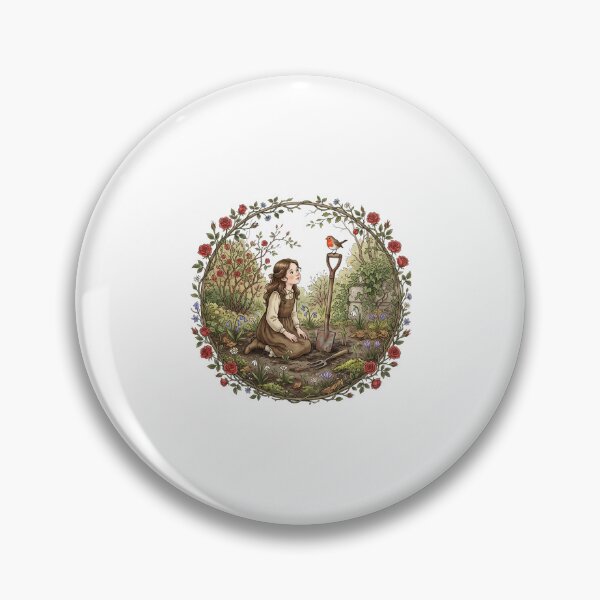 Item preview, Secret Garden Girl And Robin Illustration designed and sold by Fenay Designs.