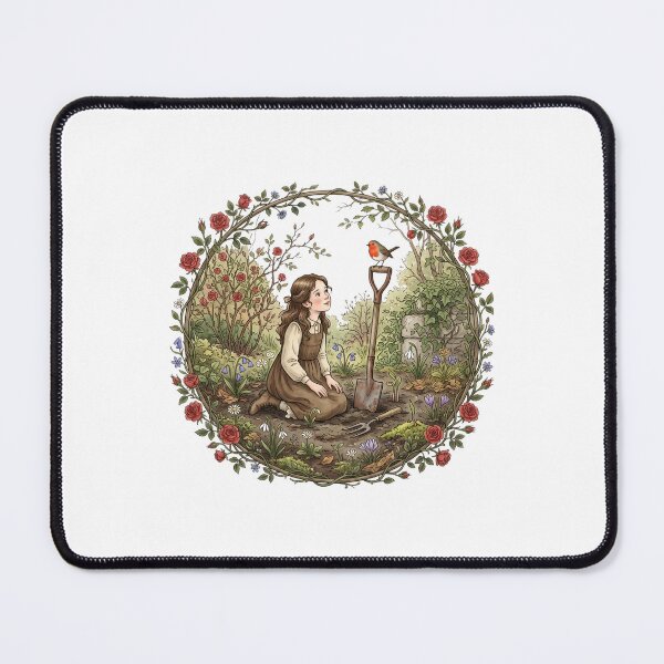 Item preview, Secret Garden Girl And Robin Illustration designed and sold by Fenay Designs.