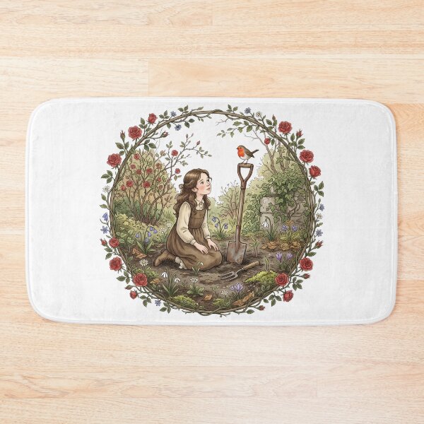 Item preview, Secret Garden Girl And Robin Illustration designed and sold by Fenay Designs.