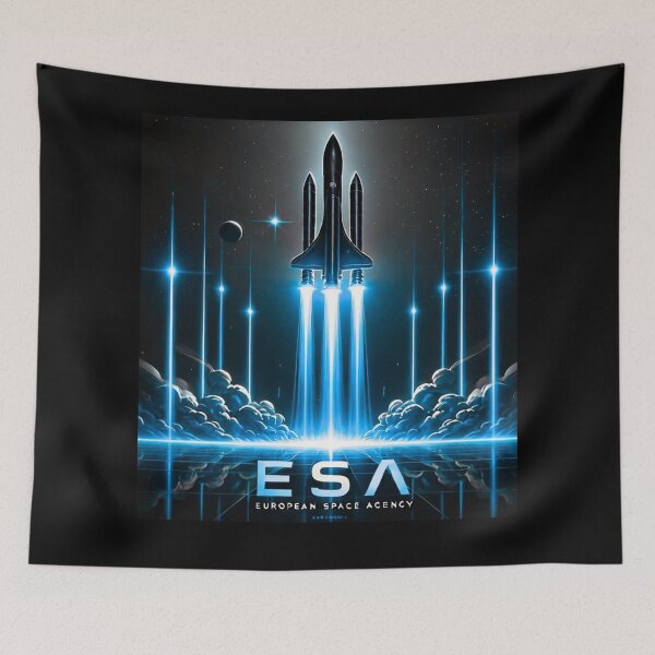 Item preview, European Space Agency Inspired Retro Space Exploration Emblem Design designed and sold by TEEJAMBOREE.