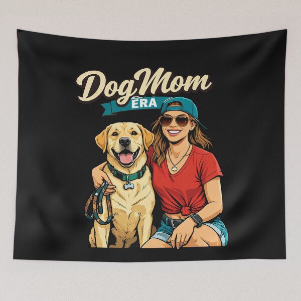 Item preview, Happy Dog Owner Era Cartoon Illustration designed and sold by Tsugraf Designs.