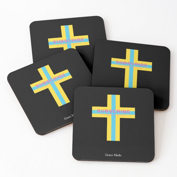 Item preview, Subscribe Cross (Yellow and Blue) designed and sold by GraceMadeArt.