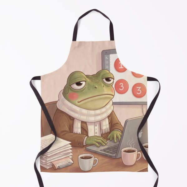 Item preview, Tired Office Frog At Desk Cozy Corporate Burnout designed and sold by SoftAuraStudi0.