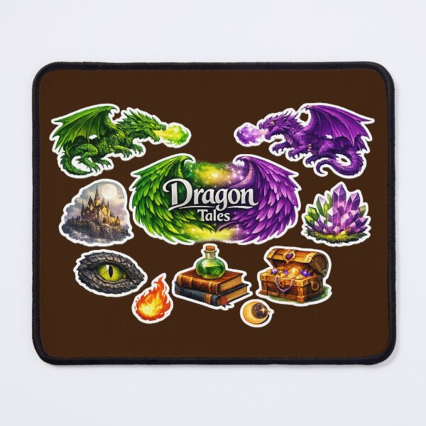 Item preview, Dragon Tales Sticker Set — Fantasy Dragons, Magic & Adventure Art designed and sold by Yasmine Mohammed.
