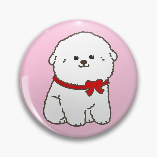 Item preview, Sitting Bischon Frise with Red Ribbon designed and sold by You Store.