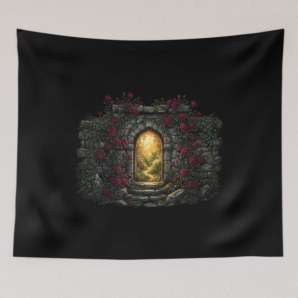 Item preview, Secret Garden Rose Wall Hidden Door Art designed and sold by Fenay Designs.