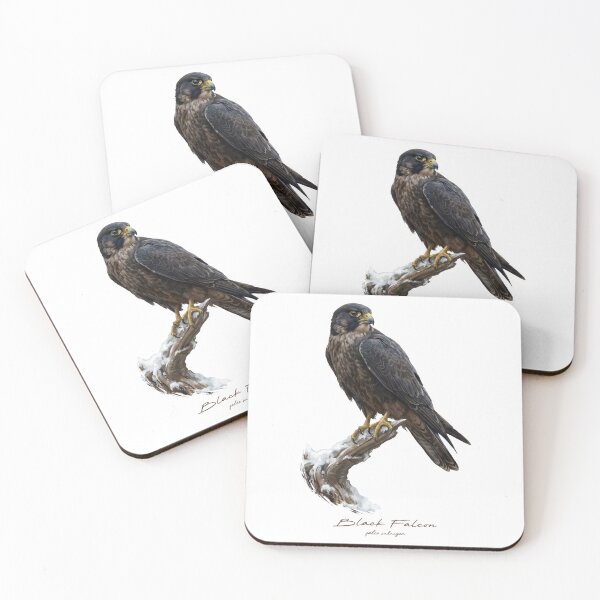 Item preview, Black Falcon on Snow Covered Branch designed and sold by Takeda-art.