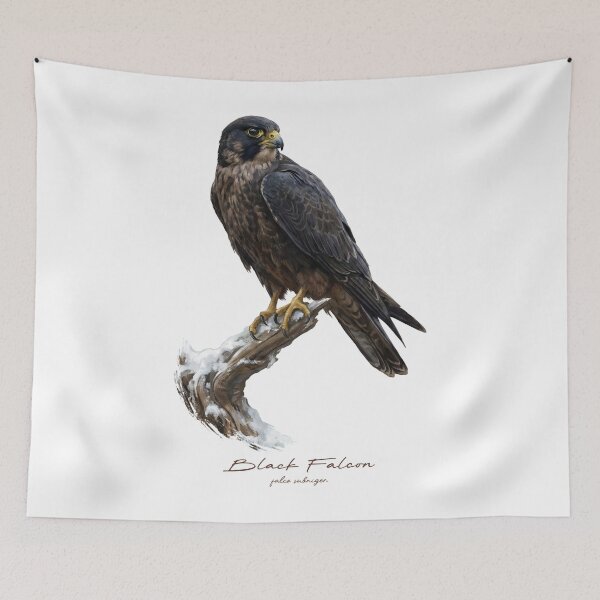 Item preview, Black Falcon on Snow Covered Branch designed and sold by Takeda-art.