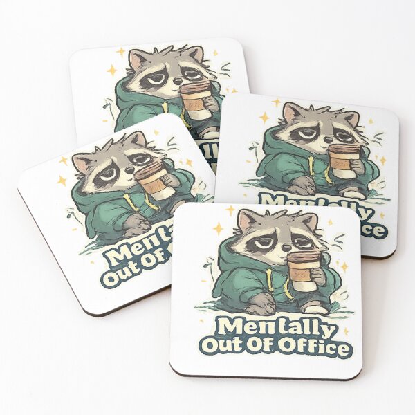 Item preview, Mentally Out Of Office Funny Cute Raccoon designed and sold by Northline Creative.