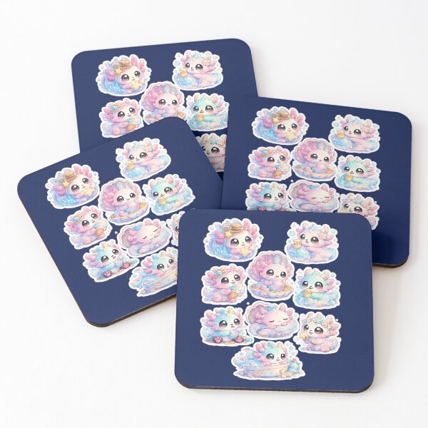 Item preview, Cute Pastel Axolotl Sticker Pack designed and sold by KrishAuraa.