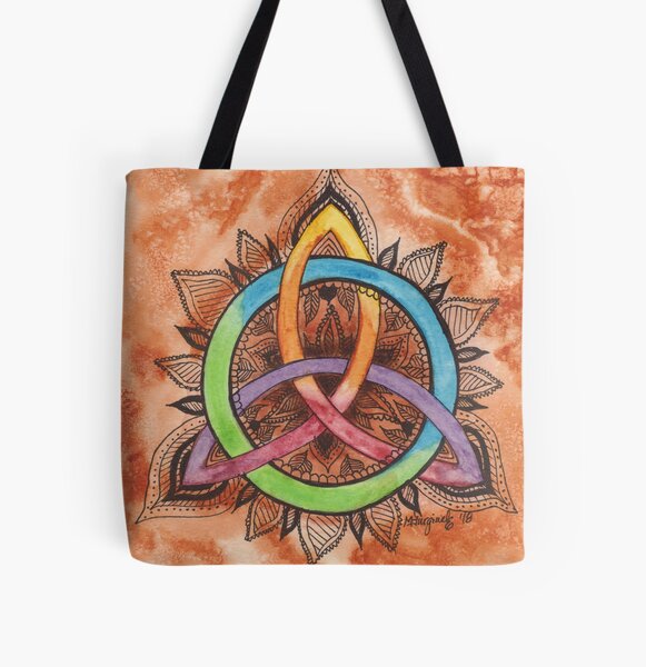 Triskele, mandala series, watercolor All Over Print Tote Bag