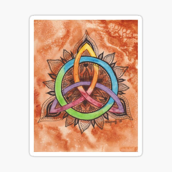 Triskele, mandala series, watercolor Sticker