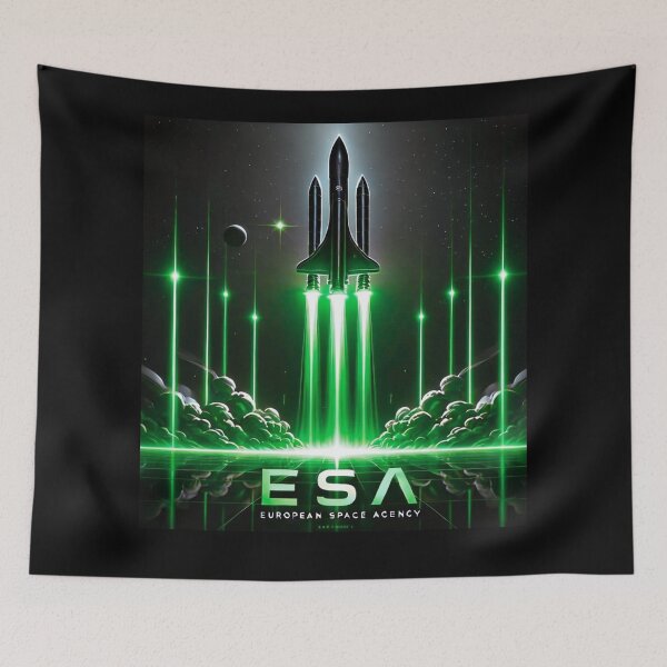 Item preview, European Space Agency Inspired Retro Space Exploration Emblem Design designed and sold by TEEJAMBOREE.